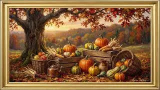 Autumn Harvest Still Life 🍂 | Cozy Fall Oil Painting Screensaver in 4K
