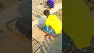 Bangladeshi village expert labor making mud brick// Manual brick making process. 