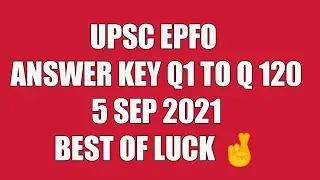 EPFO Answer Key||UPSC EPFO 2021||ENFORCEMENT OFFICER || with accuracy