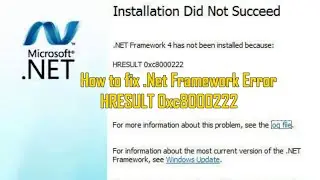 How to Fix .net framework Error HRESULT 0Xc8000222 | Windows Update error