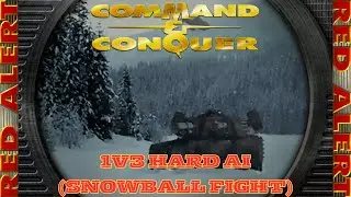 Command And Conquer Red Alert Skirmish 1v3 Hard (Карта: Snowball Fight) RTS Soviet Gameplay PC