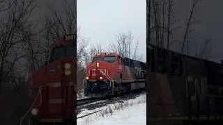 CN 3081 Powers Q101 With A Weird Horn Sequence #train #railroad #railway #canadiannationalrailway
