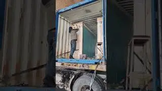 Loading glass into the container #China #glass #KINGSTARGLASS #loading #buildingglass #mirror #float