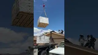 That moment when the crane does the heavy lifting!!!! 💯 #roofing #construction #homedecor