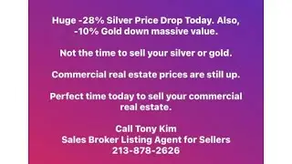 Huge -28% Silver Price Drop Today. Also, -10% Gold down massive value.