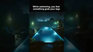 POV: Swimming #scary #pov #creepy #horrorstories  #story #dark #horrorshorts #pool #ghost #night #ai