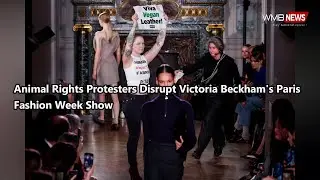 Animal Rights Protesters Disrupt Victoria Beckham's Paris Fashion Week Show
