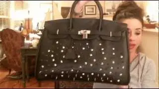 Lady Gaga Customized Studded Bag Black | BAGINC.COM