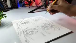 Radha Krishna Eyes Drawing ❤️, Outline Tutorial,  On Canvas