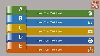 5 Steps 3D Infographic in PowerPoint 2019, PPT graphic design, PPT design idea 072