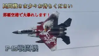 【那覇空港を閉鎖せよ】ガチでした！那覇基地F-15戦闘機が低空で大暴れ！旅客機さんちょっと待ってね！