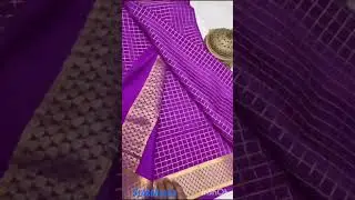 Pure Mysore mix  rich exclusive checks patterns silk sarees-26💖120gsm/10999 #9148881693 #mysoresilk 