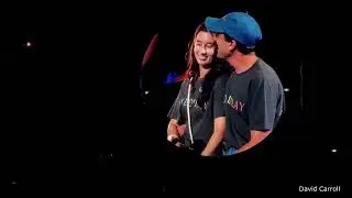 Everglow - Coldplay Chris Martin reads signs and brings fans on stage for Benji