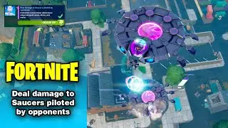 Deal damage to Saucers piloted by opponents - Week 12 Epic Quest Fortnite