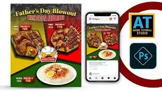 Create food social media post design in Photoshop 2024