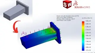 Bar Simulation Statics Study #solidworks & #muroengineering