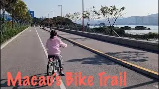 Biking Macau [4K] Coastal Bike Trail: Estrada do Dique Oeste 西堤馬路 Bicycles & Scooters