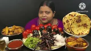 ASMR RICE SPICY TOMATO BHORTA BATTER NAN SPICY CHICKEN CURRY SPICY CHICKEN NECK CURRY EATING 