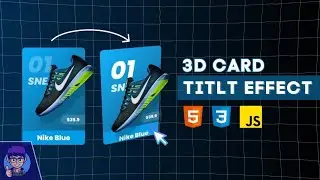 How to create 3D Card Hover Parallax Tilt Effect | Vanilla Tilt.JS | HTML CSS & JS Tutorial