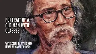 Watercolor Painting | Old Man with Glasses (Portrait)