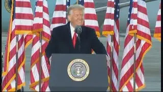 Donald Trump makes final remarks at Joint Base Andrews before boarding Air Force One en route to Mar