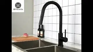 Black Pull Out Sensor Kitchen Faucet Touch Control Faucet 2 Function