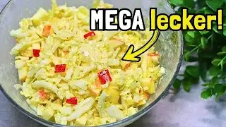 Leckerer Chinakohl Salat in 5 Minuten. Ich werde nie müde, den Salat zu essen! Mit Apfel und Joghurt