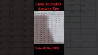maths answer key || class 10|| Date 4 December 2021||Standard||