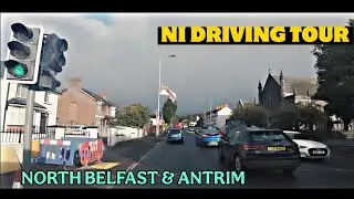 Driving tour, midweek in the morning rush hour . North Belfast/Antrim 