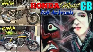 MODIFIKASI HONDA CB MESIN TIGER FULL AIRBRUSH @cbindonesia8161 @SusterCBIndonesia