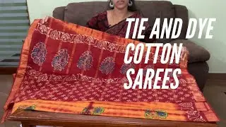 Tie and dye cotton sarees with block prints | #yashecottonfab