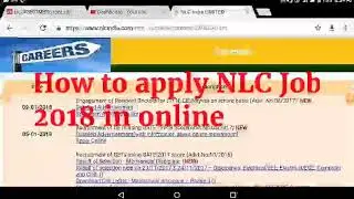 How to apply NLC job 2018 online in tamil