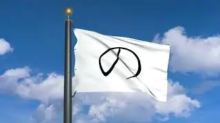 の Japanese Hiragana NO Flag Character (moving clouds)