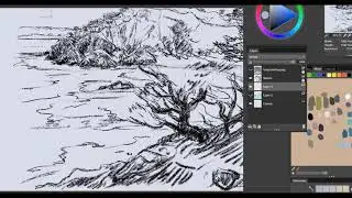 Getting started with fine art landscape painting  - Blocking in color