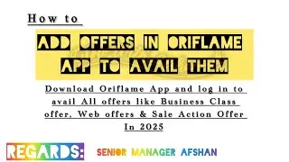 How to add #offers (#Business Class , #Web Offers , #Sale action etc) in #Oriflame App 2025 ?