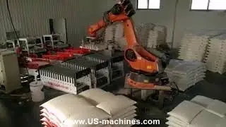 Powder big bag robot hand palletizing machine bag sorting palletizier equipment