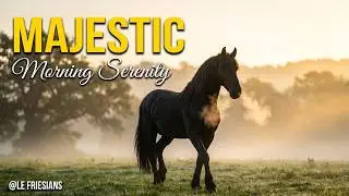 Relaxing Friesian Horses at Dawn | Mindful Morning with Majestic Horses