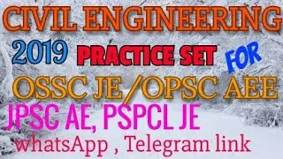 CIVIL ENGINEERING PRACTICE SET FOR MPSC AE, OSSC JE, OPSC AEE, JPSC AE, PSPCL JE & ALL OTHER EXAMS