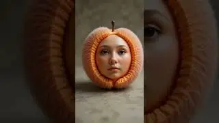 Serene Peach Face   |  Surreal Fruit Art