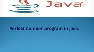 perfect number program in java