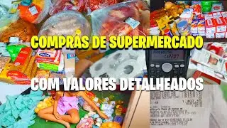 COMPRAS DE SUPERMERCADO COM VALORES DETALHEADOS 