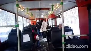 ВЗТМ-5284. (329). Вид брутального салона. Вид троллейбуса. Полёт по снежным заносам. Петрозаводск.