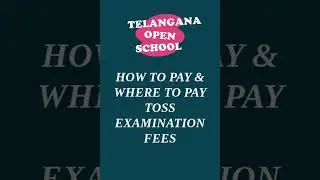 How to Pay Telangana Open School Society (TOSS) SSC  & Open inter supply exam fees 2024 #shorts