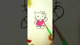 cute drawing and cute color filling #thecraftyartist