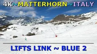 Cervinia Italy Ski ⛷️🚠 Blue 2 POV | Link Valtournenche to Motta Lift | Matterhorn GoPro 4K Alps