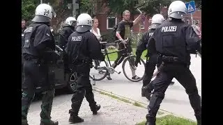 (G20 Hamburg 2017) VIP Kolonne wird blockiert und von der Polizei befreit