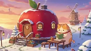 Sunset at the Apple Cottage with Cloudy Cat's 🌅 Peaceful Lofi Ambience 🍎 Relaxing Music for Calm