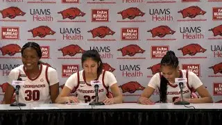 Maryam Dauda, Taliah Scott and Carly Keats recap 77-36 win over Little Rock