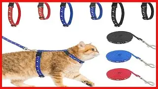 Cat Harness with Leash, 3 Pack, Unique Stars Moon and Paw Heart Design, Escape Proof, Walking, Small