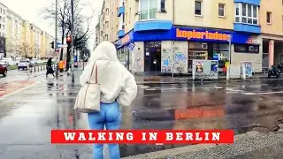 Berlin. Walk East Berlin. A Walk in the Rain in Berlin. Walking in Berlin